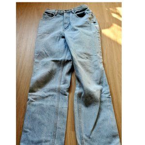 Wide Leg Light Washed Denim Jeans. Size 27.